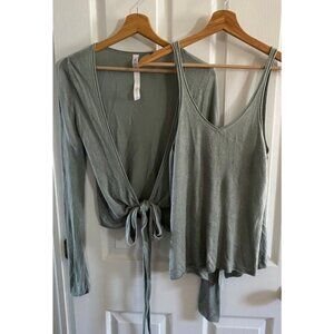 Lululemon Taryn Toomey Heart Opener Wrap, Tank and Awakening Crops - Set